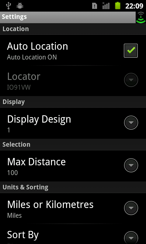SOTA Settings