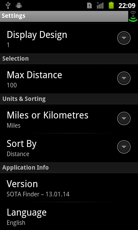 SOTA Settings
